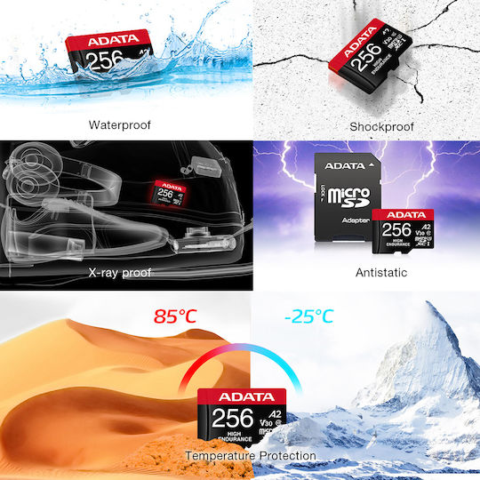 Adata High Endurance microSDXC 64GB U3 V30 A2 UHS-I 100MB/s with Adapter