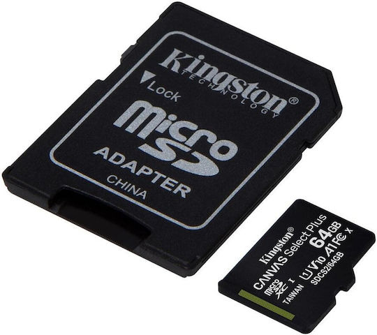 Kingston Canvas Select Plus (3 Pack) microSDXC 64GB U1 V10 A1 UHS-I 100MB/s With Adapter