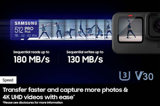 Samsung Pro Plus (2023) microSDXC 512GB Clasa 10 U3 V30 A2 UHS-I cu USB Reader
