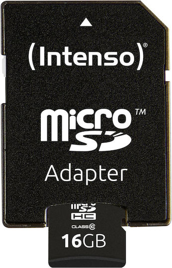 Intenso microSDHC 16GB Class 10 High Speed 20MB/s with Adapter