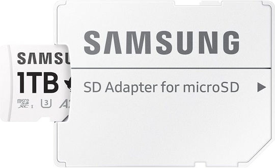 Samsung PRO Plus microSDXC 1TB U3 V30 A2 UHS-I 180MB/s με αντάπτορα