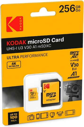 Kodak Ultra Performance microSDXC 256GB U3 V30 A1 UHS-I με αντάπτορα