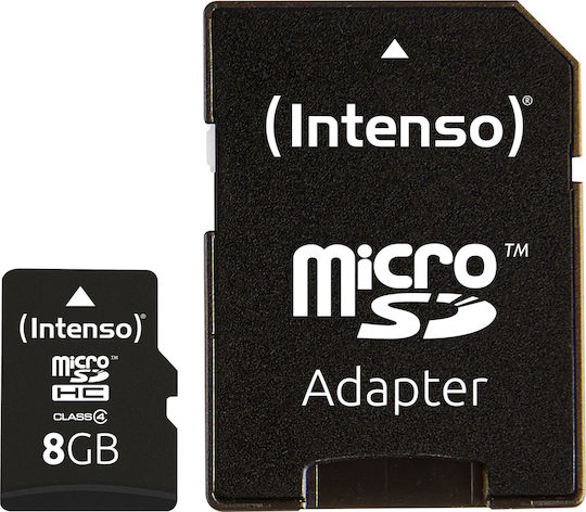 Intenso microSDHC 8GB Class 4 Default Speed 21MB/s with Adapter