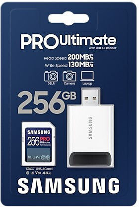 Samsung Pro Ultimate SDXC 256GB U3 UHS-I 130MB/s με USB Reader