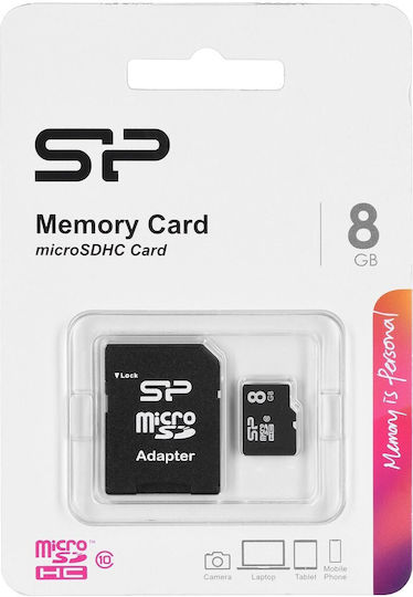 Silicon Power microSDHC 8GB Class 10 High Speed with Adapter