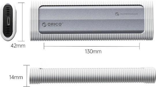 Orico Θήκη για Σκληρό Δίσκο M.2 SATA III NVME με σύνδεση USB 3.2 Type-C σε Γκρι χρώμα