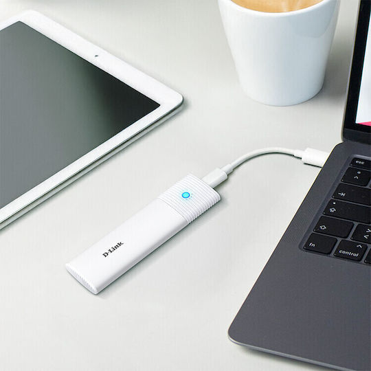 D-Link Case for Hard Drive M.2 SATA III with Connection SATA USB 3.2 Type-C White