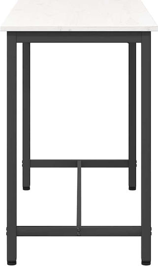 Бар Маса Дървена с Метална Рамка Бяла 100x50x77см