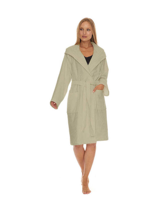 Homelovers Bathrobe with Hood Light Brown 350gr/m²