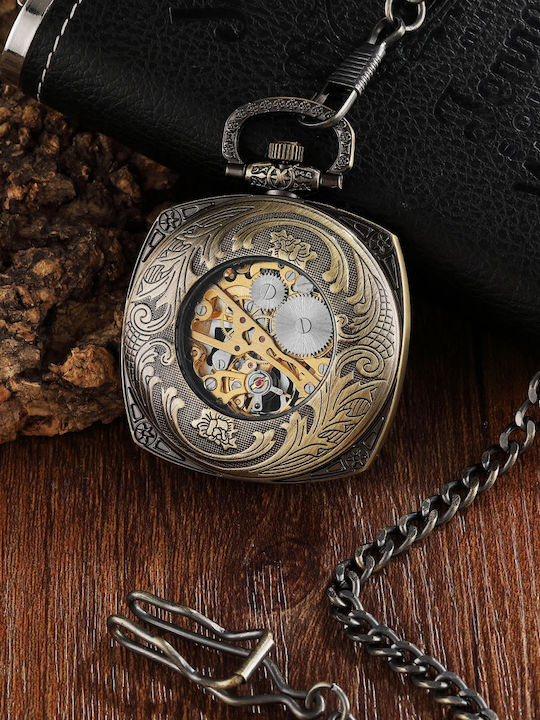 Gorben Ceas Bărbătesc 44mm de Buzunar cu Baterie Auriu