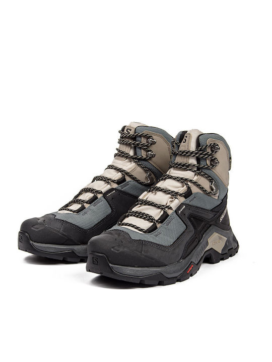 Salomon Quest Element GTX Women's Hiking Boots Waterproof With Gore-Tex Membrane Ebony Rainy Day Stormy Weather