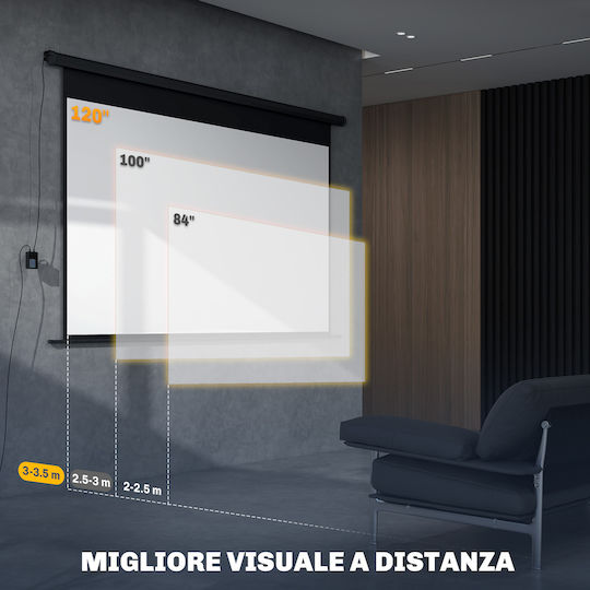 Οθόνη Προβολής Projector για Τοίχο/Οροφή Μορφή με Λόγο Εικόνας 16:9 266x149cm / 120"