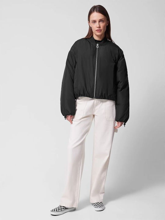 Μακρύ Γυναικείο Bomber Jacket Μαύρο