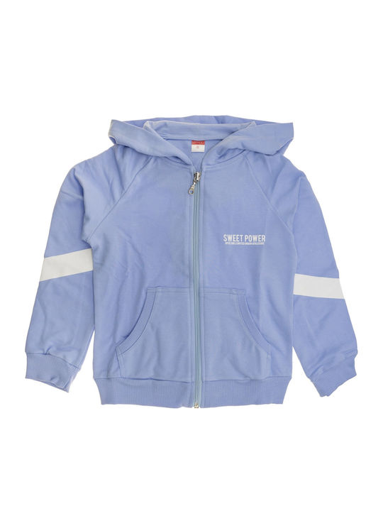 Kids Cardigan Cotton with Hood Blue Sweet Power