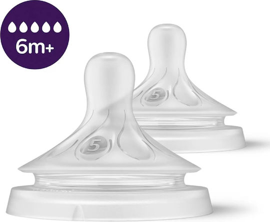 Philips Bottle Teats Silicone Fast Flow For 6+ Months 2 Pieces