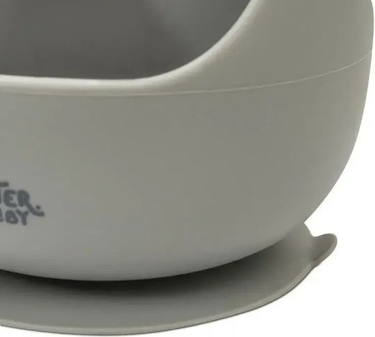 Interbaby Set Essgeschirr aus Silikon mit rutschfester Basis Gray 3Stück