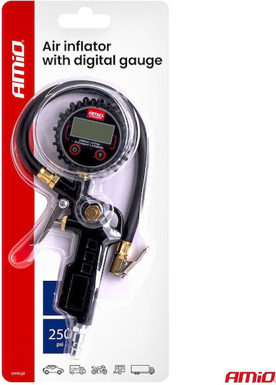 AMiO Digital Air Pressure Gauge with Tyre Inflator Pistol 17bar 04466