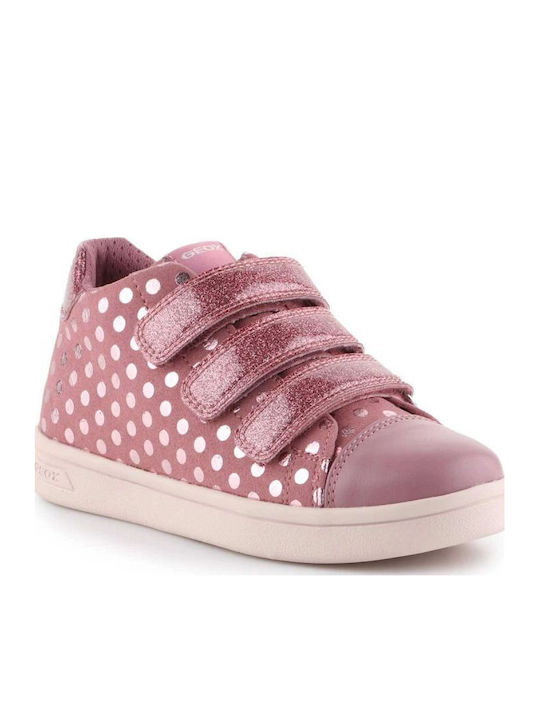 J Djrock Kids Sneakers High Anatomic with Scratch Pink