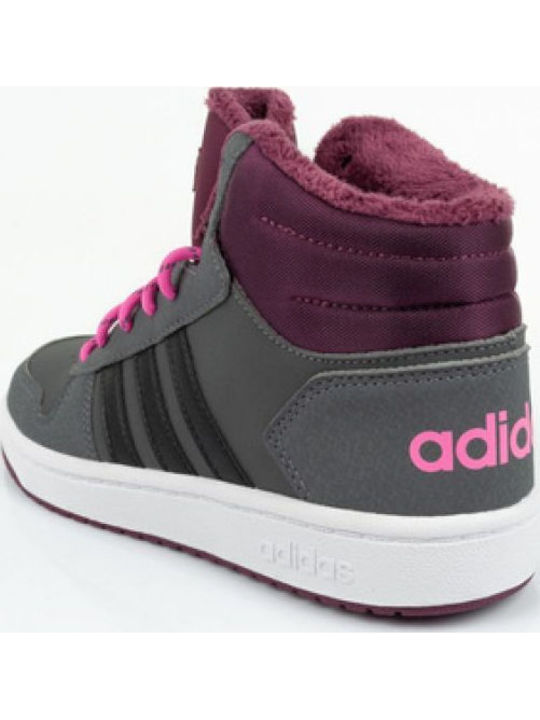 Hoops Hoops 2 Kids Sports Shoes Basketball with Laces Grey Five / Core Black / Screaming Pink
