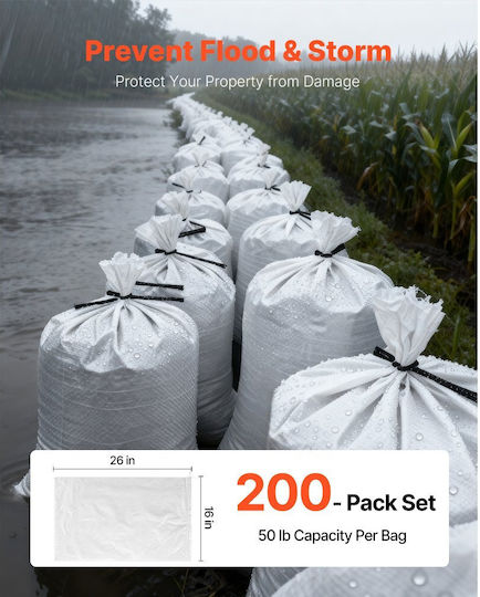 Vevor Trash Bags Reinforced by the Kilo for Rubble 66x40cm 200pcs Beige