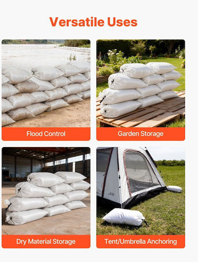 Vevor Trash Bags Reinforced by the Kilo for Rubble 66x40cm 200pcs Beige