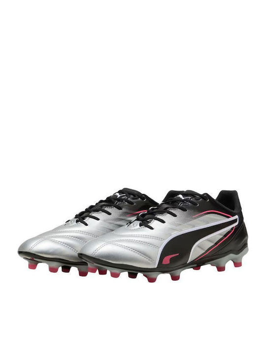 PUMA King Pro Футболни Обувки с Бутони Сребристи