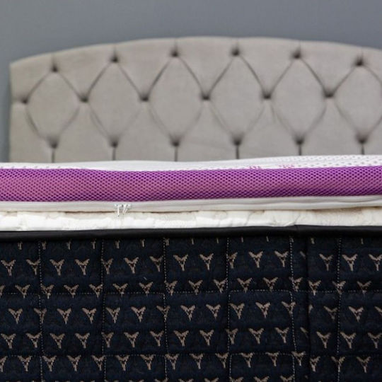 Como felt & wadding producers Ανώστρωμα Lavander Διπλό Foam με Αποσπώμενο Κάλυμμα 140x190x4εκ.