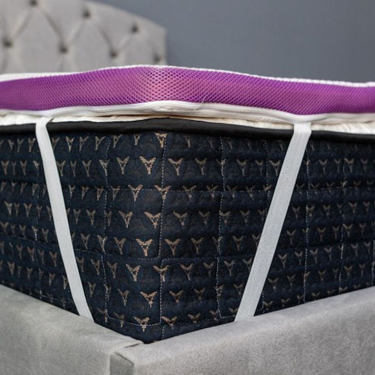 Como felt & wadding producers Ανώστρωμα Lavander Διπλό Foam με Αποσπώμενο Κάλυμμα 140x190x4εκ.