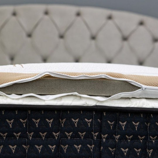 Como felt & wadding producers Mattress Topper Double Foam with Bamboo Fibers & Removable Cover 150x200x4cm