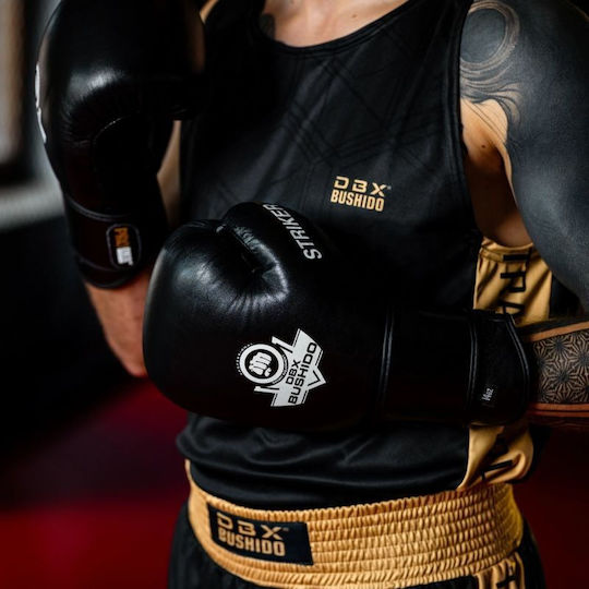 DBX Bushido Mănuși de Box din Piele pentru Competiție Negre