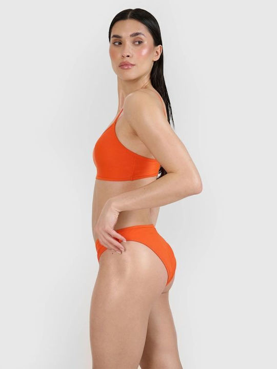 High Neck Bikini Top Orange