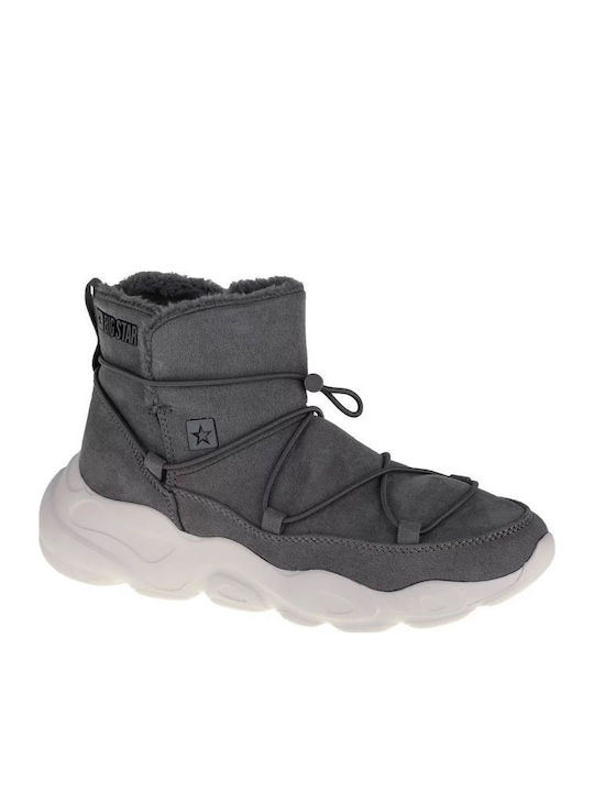 Shoes Suede Women's Ankle Boots Gray