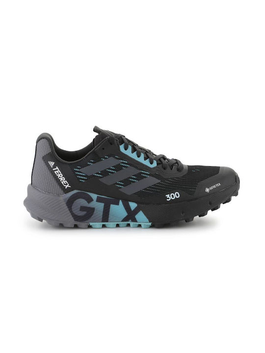 Terrex Agravic Flow 2.0 GTX Sport Shoes Trail Running Waterproof with Gore-Tex Membrane Core Black / Grey Six / Mint Ton