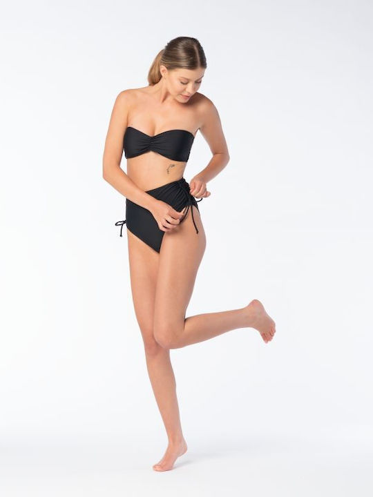 Bikini Slip Talie Înaltă Negru