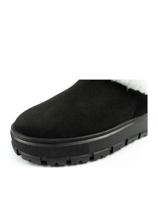 Leder Stiefeletten Damen Schwarz