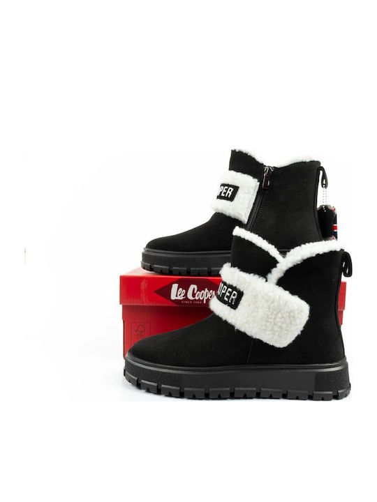 Leder Stiefeletten Damen Schwarz