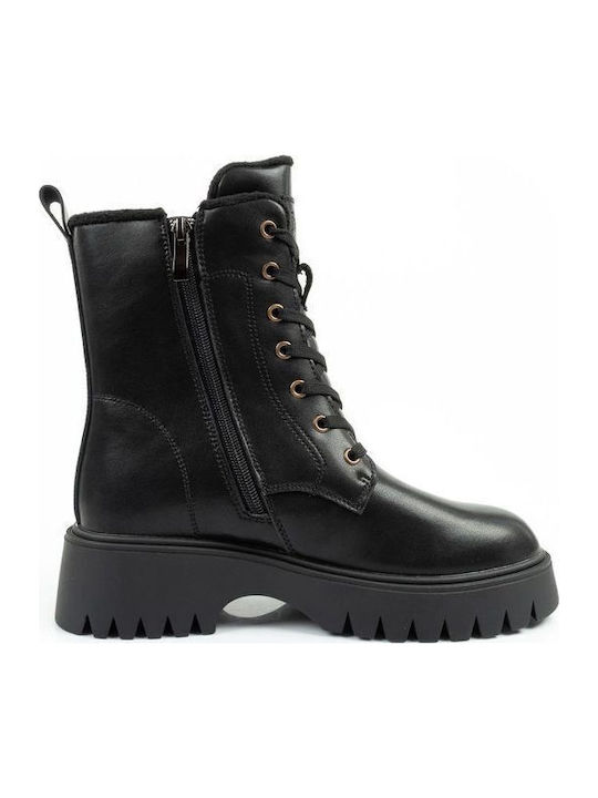 Leather Women's Ankle Boots Black