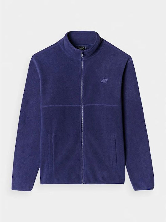 Men's Fleece Cardigan Purple