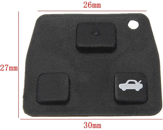 Silicone Button Membrane Car Key Cover Case Compatible With Toyota 3-Button Yaris Avensis Corolla Rav4