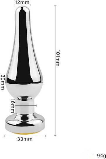 Smd Deeper Rocket Metal Butt Plug Πρωκτική Σφήνα S 10cm Silver Green
