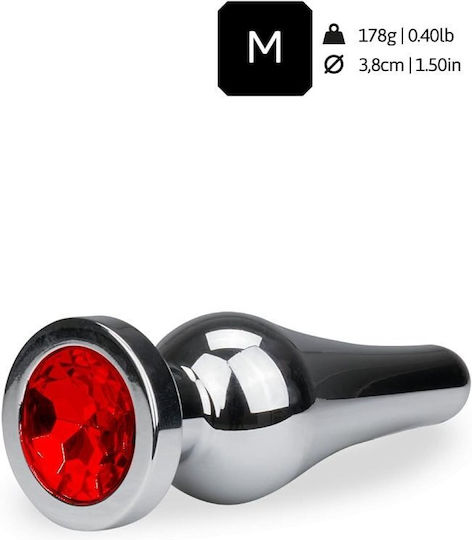 Smd Deeper Rocket Metal Plug Anal S 10cm Argintiu Roșu