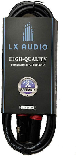 LX-Audio Cable XLR male - XLR female Μαύρο 10m (57501-503)