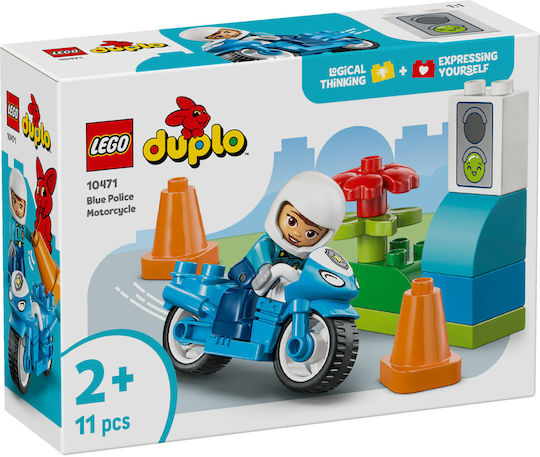 LEGO Duplo Blue Police Motorcycle for 2+ Years 11 Pieces