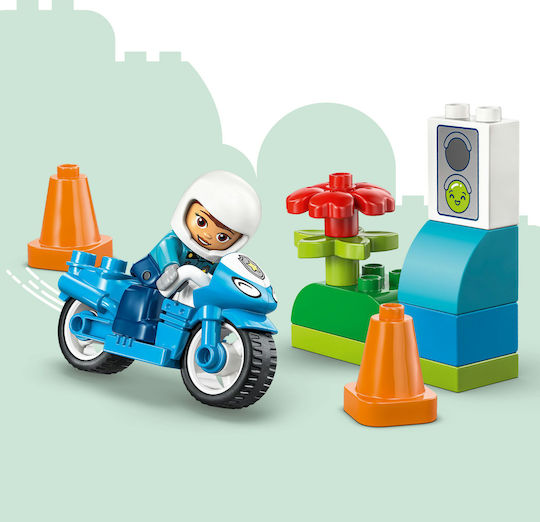 LEGO Duplo Blue Police Motorcycle for 2+ Years 11 Pieces