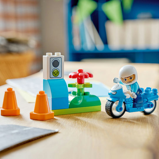 LEGO Duplo Blue Police Motorcycle for 2+ Years 11 Pieces