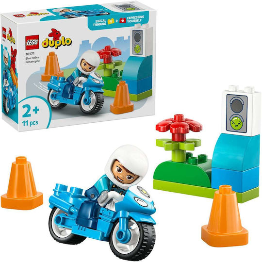 LEGO Duplo Blue Police Motorcycle for 2+ Years 11 Pieces