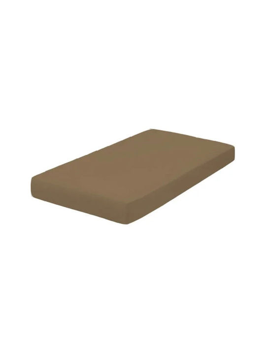 Kotonia Home Cearșaf pentru bebeluși Pentru Patut Bumbac cu Cauciuc Maro 60x120buc