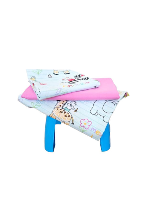 Kotonia Home Seturi de cearșafuri pentru bebeluși Pentru Patut Bumbac cu Cauciuc Roz 60x120buc
