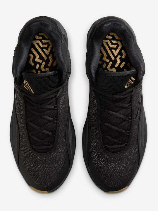 Giannis Freak 7 High Basketball Shoes Black / Off Noir / Gum Light Brown / Metallic Gold
