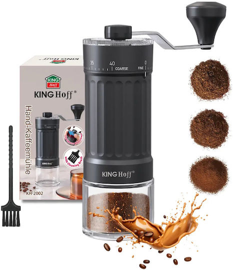 Manual Coffee Grinder Kinghoff Kh 2002 30 G Ceramic Mechanism Gradual Fineness Adjustment Black